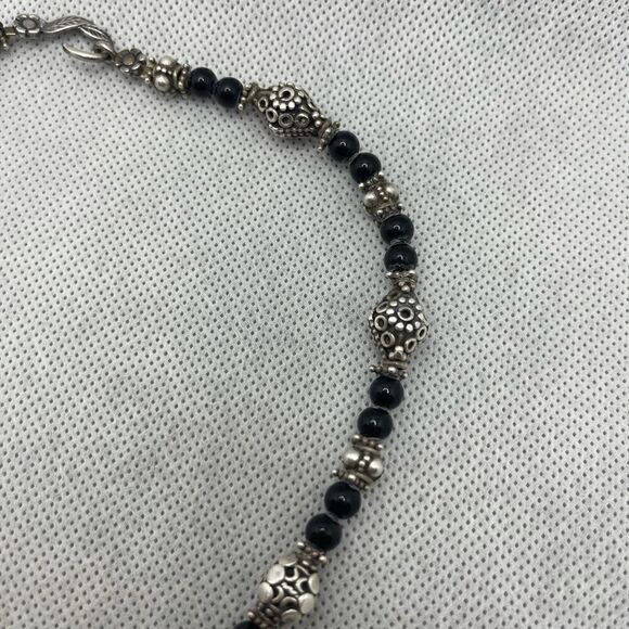 Choker necklace 925 sterling onyx - Picture 3 of 9